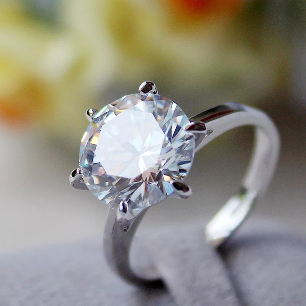 💎NEW💎5 CARAT 6 PRONGS CLASSIC SOLITAIRE RING - Picture 6 of 8
